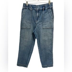 JAG JEANS Utility Paper Bag Crop Elastic Waist Denim Jeans - Size 30/10